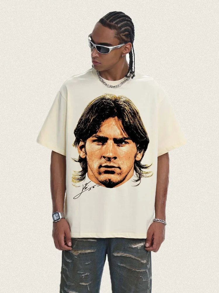 Messi The Goat Signature Graphic Printed T-shirt Men Women Short Sleeve Cotton T-shirt Men's T-shirts 2026 New Men's Clothing