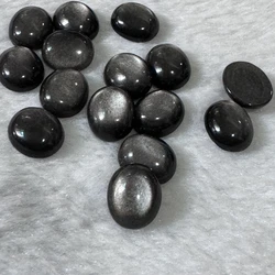 Wholesale 10pcs /lot Genuine Gray Eye Obsidian10x12mm 10x14mm Oval Gemstone Cabochon,8mm 10mm Round Gem Ring Face For Jewelry