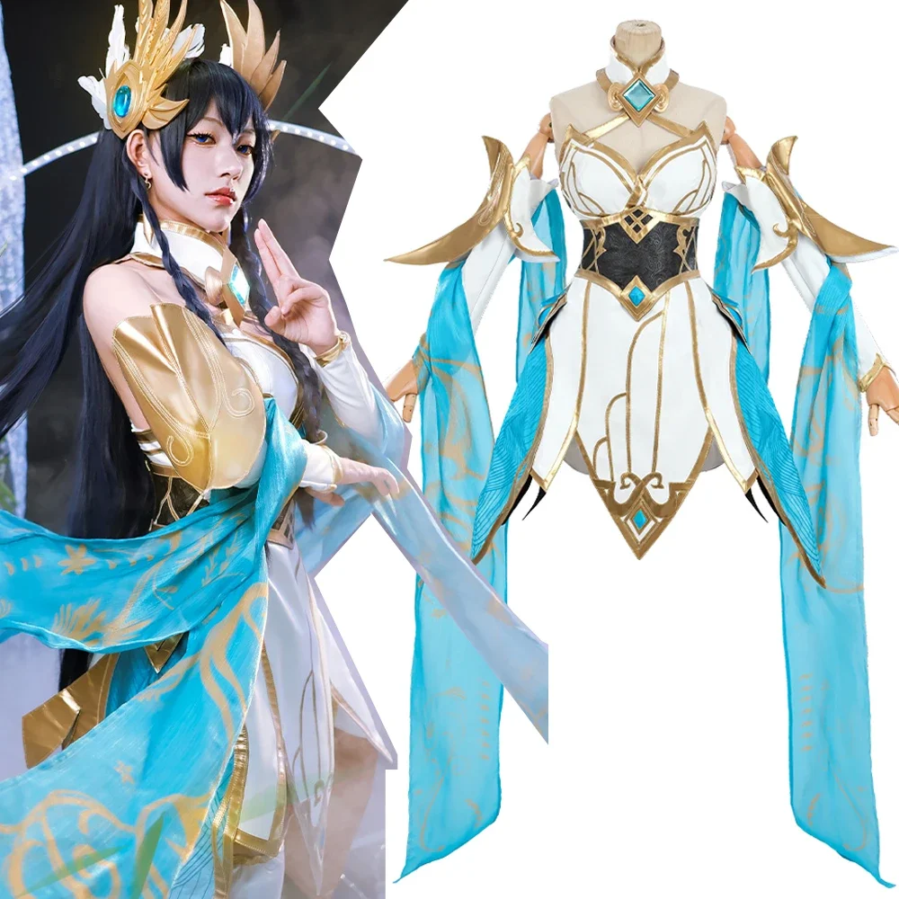 

Game Blade Cosplay Costume Skin Divine Sword Irelia Anime L-O-L The Blade Dancer Wig Dress Headwear Woman Sexy Carnival Suit