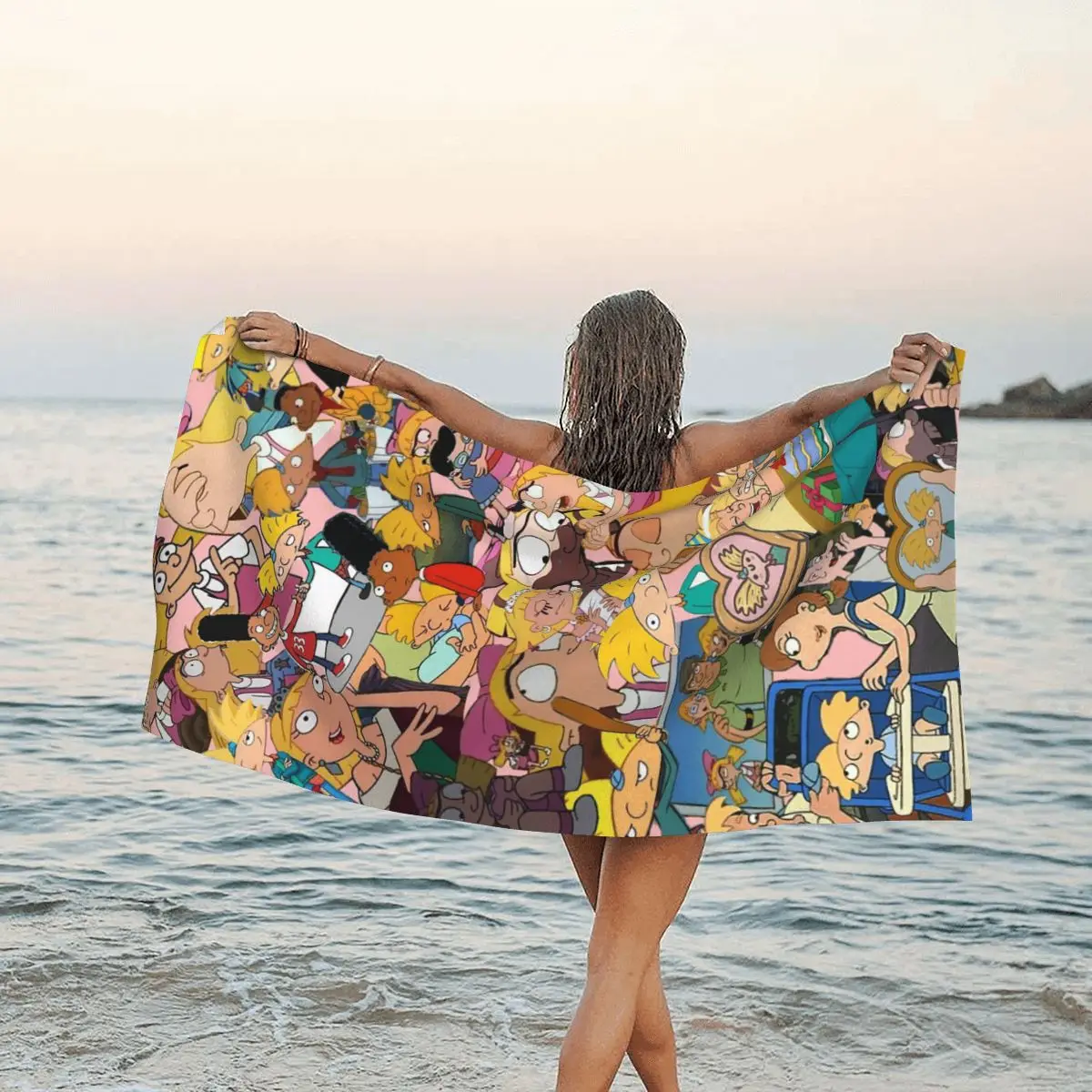 

Hey Arnold Cartoon Beach Towel Soft Microfiber Quick Dry Absorbent Quick Towels For Pool