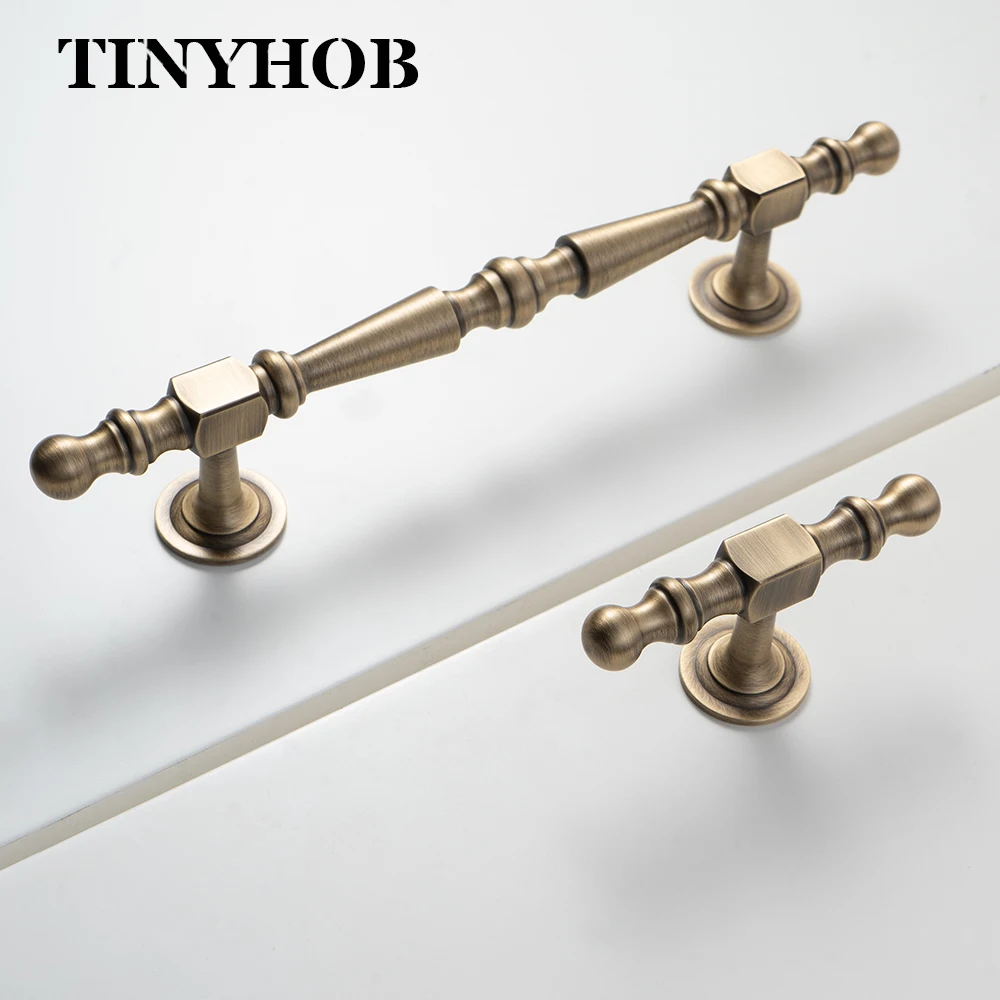 Brass French-style Vintage Luxury Cabinet Pulls, Antique Bronze Drawer Handles, Long Cabinet Handles for Kitchen