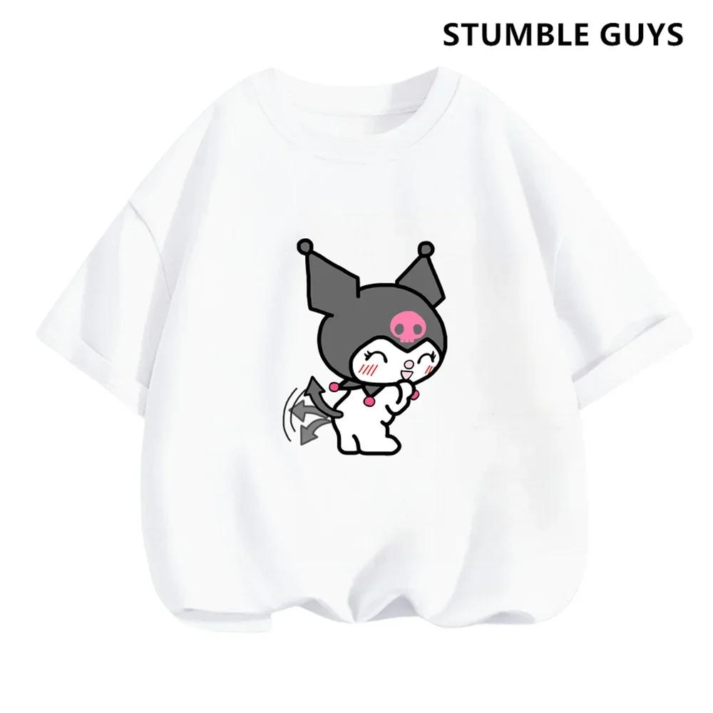 

Kuromi Anime Letter A-Z Children's Short-sleeved Sanrio Summer T-shirt Clothes Girls Heart Soft Clothes Fashion Kids Trucksuit