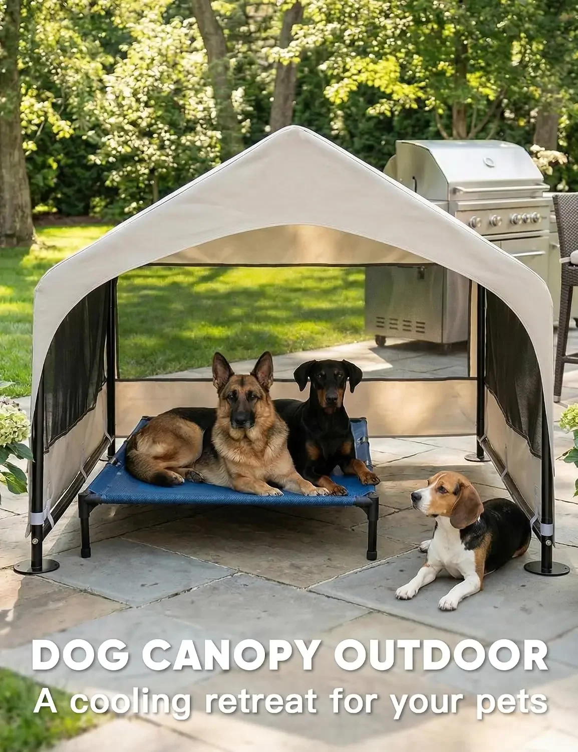 Dog Tent House Outdoor Weatherproof Sun Rain Canopy 48x48x39in