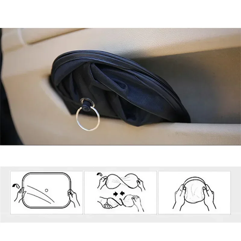 1 Conjunto de Cortinas Pretas para Janela, Acessórios de Malha para Vidro Lateral, Protetores Solares para Janelas Dianteiras e Traseiras de Carros, C