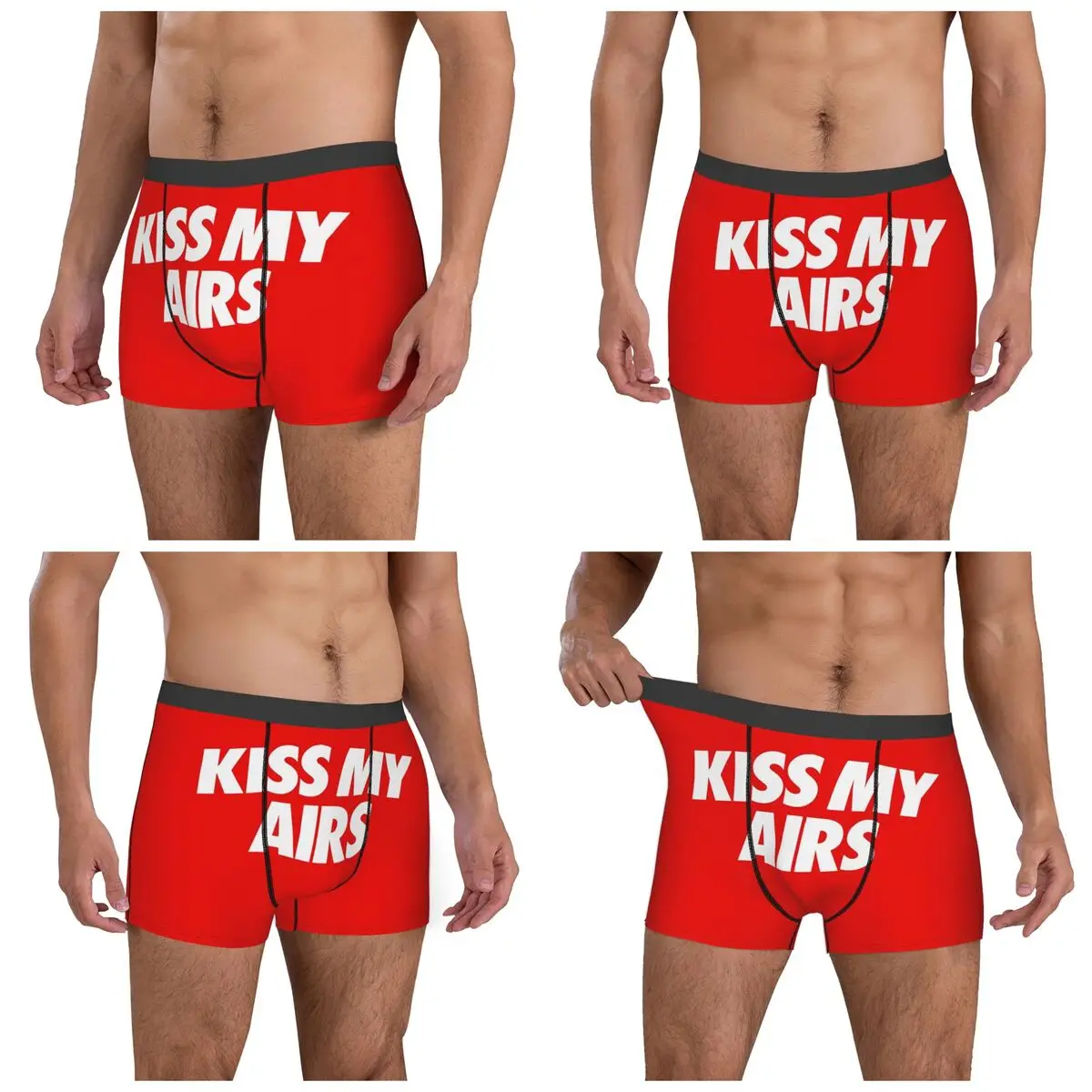 Boxer Underpants Shorts Kiss My Airs 50x80 Panties Men's Breathable Underwear for Homme Man Boyfriend Gifts