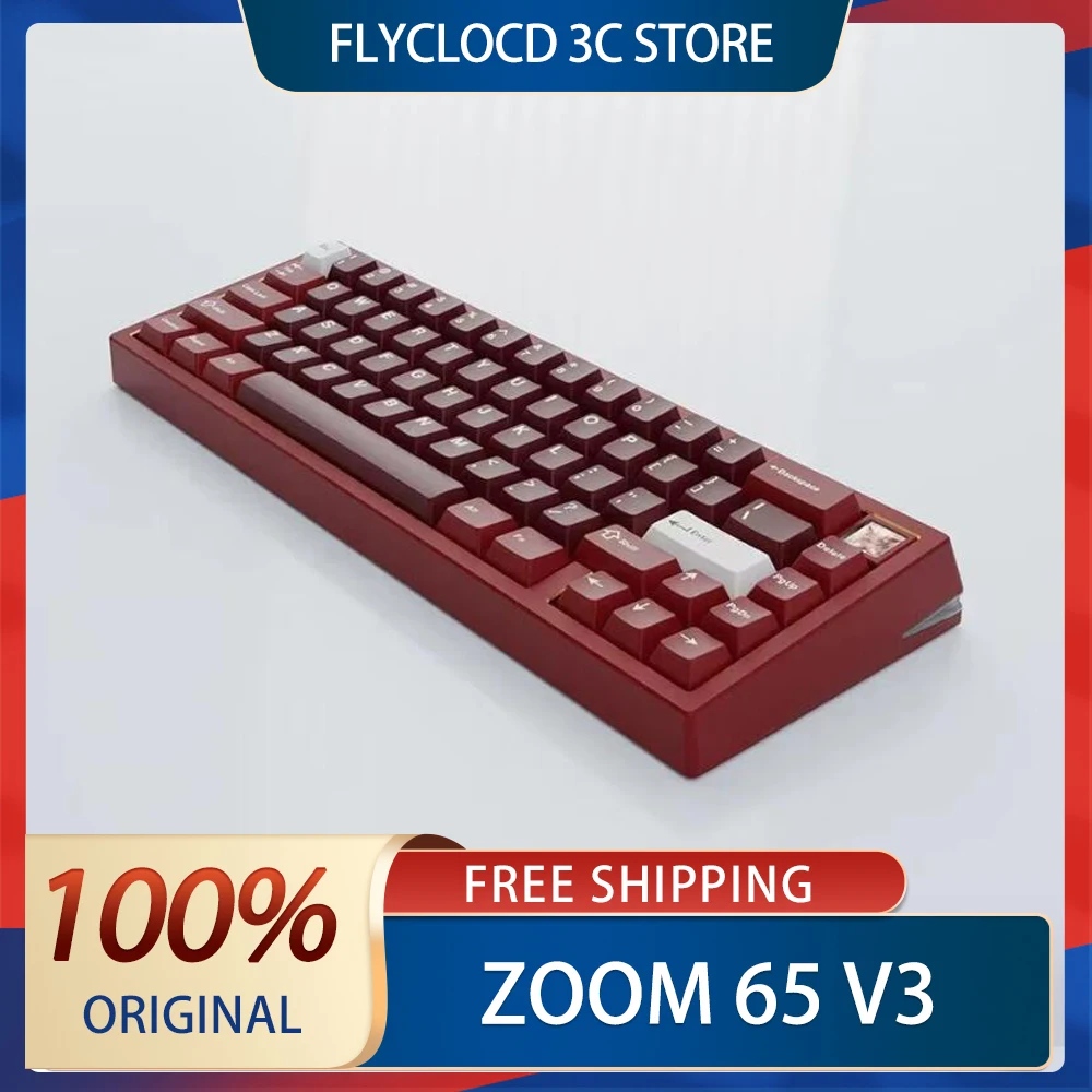 ZOOM 65 V3 Customized Mechanical Keyboard Kit Tri Mode Aluminium Alloy Custom Screen RGB Wireless Gaming Keyboard Pc Gamer Gifts