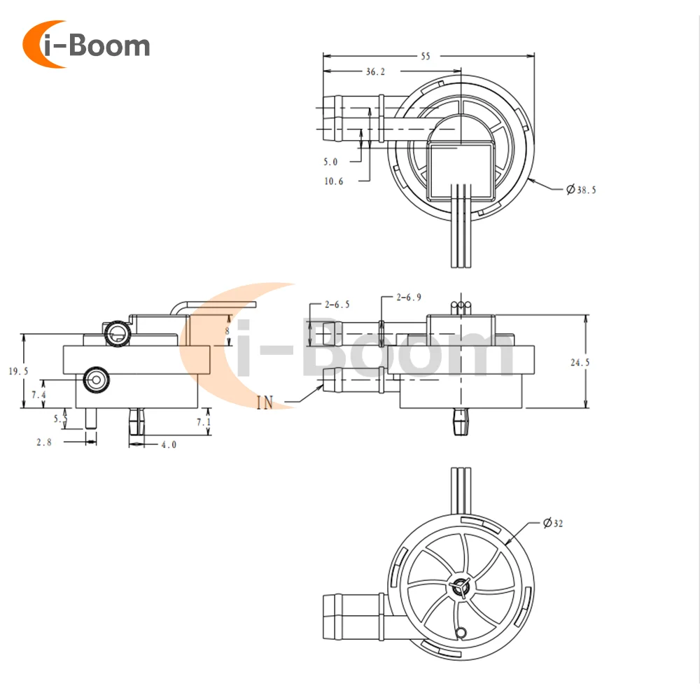 0.2-2.5L/min Water Coffee Flow Hall Sensor Switch Meter Flowmeter Counter Connect Hose Hall Effect Flowmeter