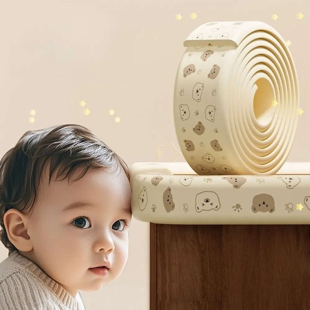 

New NBR Anti-collision Strip 8mm Thicken Traceless Edge Corner Protector Cartoon Bear Soft Desk Corner Strip for Baby Kids