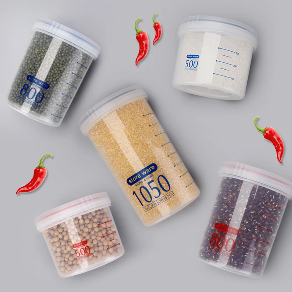 

2Pcs Protein Powder Storage Containers Food Grade PP Transparent Bottles Dry Food Jars Tea Coffee Sealed Canisters