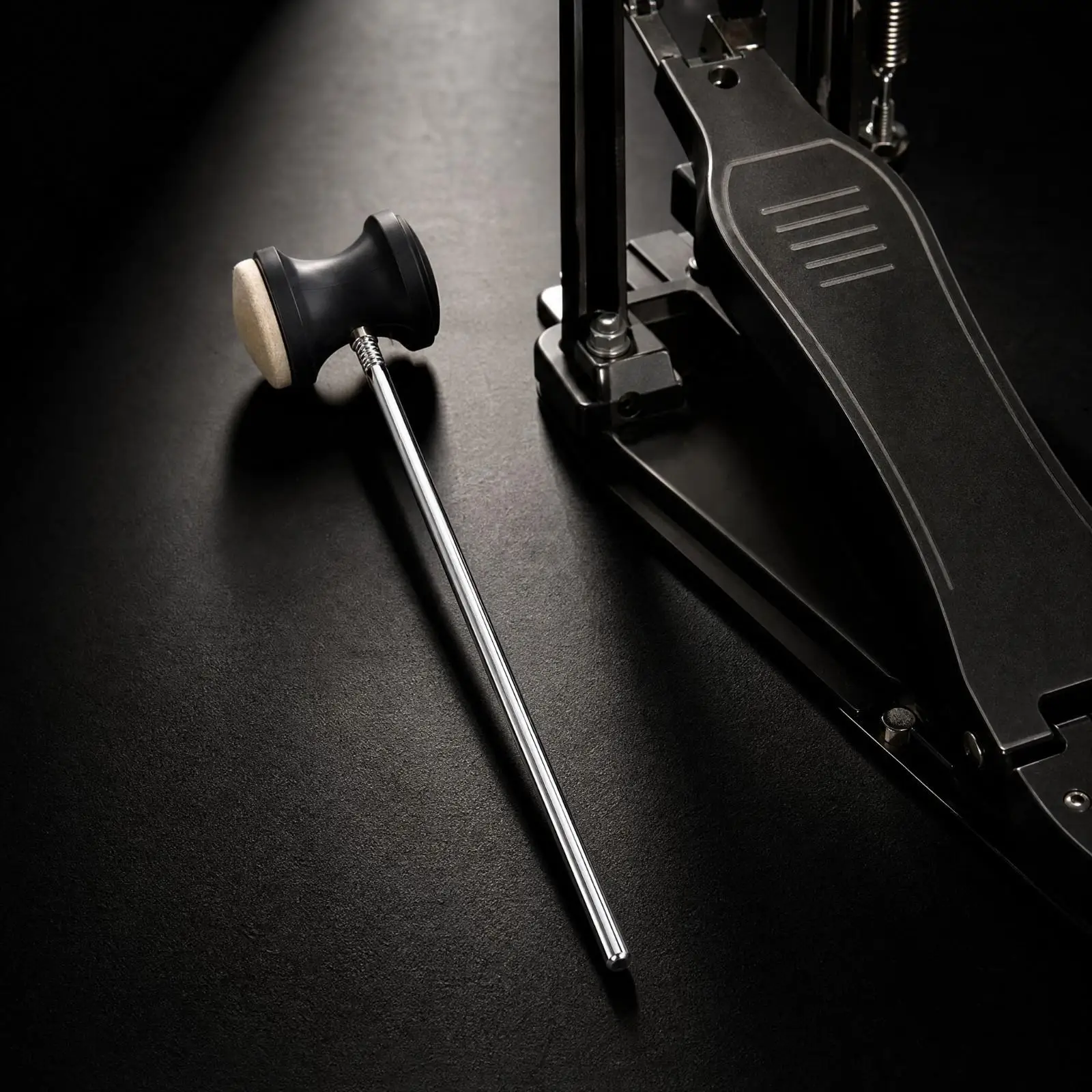Bass Drum Pedal Beater Replacement Plastic Head Drumstick Beater with Straight Metal Shaft for Double Pedal Drum Hardware