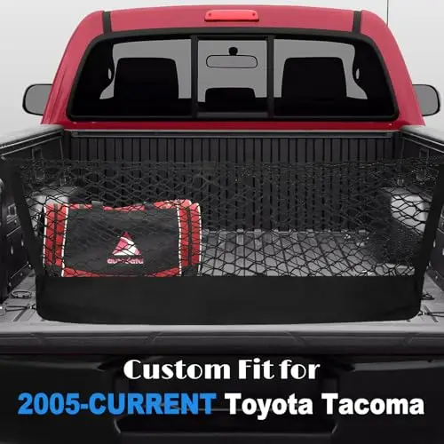 Truck Bed Cargo Net for Toyota 130 x 45 cm Nylon Mesh Organizer with Carabiners for Camping Gear Groceries Tools