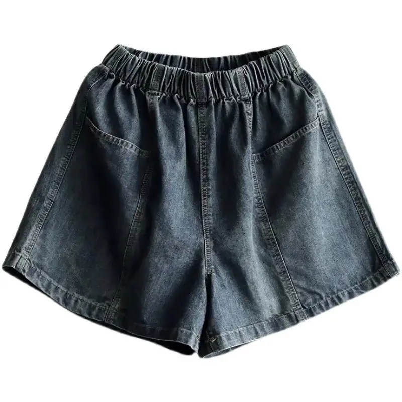 

Women's Oversized Denim Shorts Pant High Waisted Short Feminina Ladies Retro Color Loose Pocket New Wide Leg Women Pants Q381