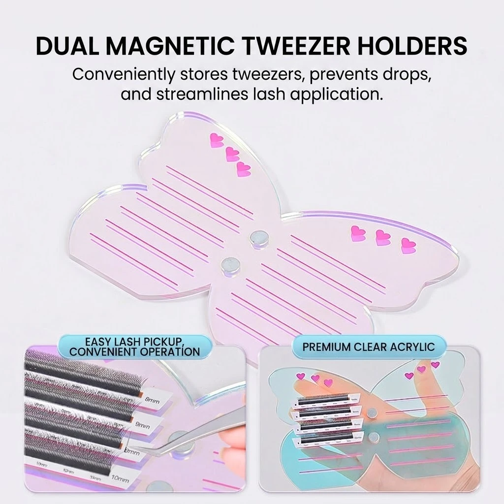 Upgraded Lash Extension Palette with Magnetic Tweezer Holder