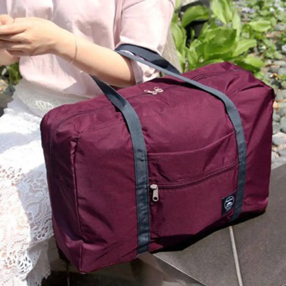 Bolsa de lona grande y portátil para hombre y mujer, bolsa de viaje impermeable, organizador de equipaje, bolsa de almacenamiento plegable