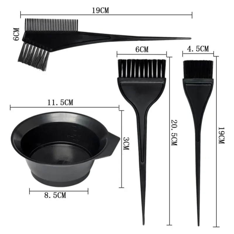 4Pcs Professional Hair Dyeing Kit Hair Color Dye Bowl Stirring Brush For DIY Hair Coloring Bleaching Salon Home Hair Dye Tools image 6