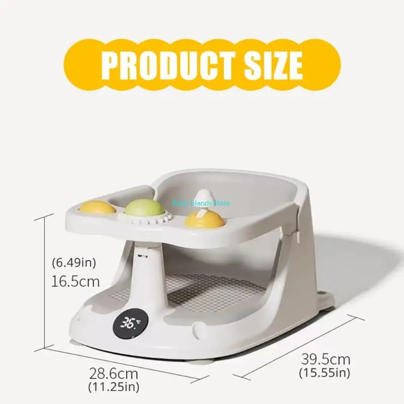 مقاعد حوض استحمام للأطفال K92D مع عرض لدرجة الحرارة، مقعد استحمام للأطفال للاستحمام أثناء الجلوس #6