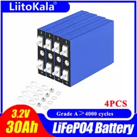 4pcs LiitoKala 3.2V 30Ah LiFePO4 Battery Cell Lithium Iron Phosphate Deep Cycles For Diy 12V 24V 36V 48V Solar Energy UPS Power