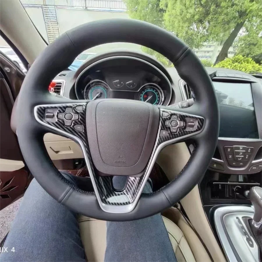 Hand Sewn Non-Perforated Leather Steering Wheel Cover, Full Wrap Custom Fit for 2013/2014 Buick LaCrosse