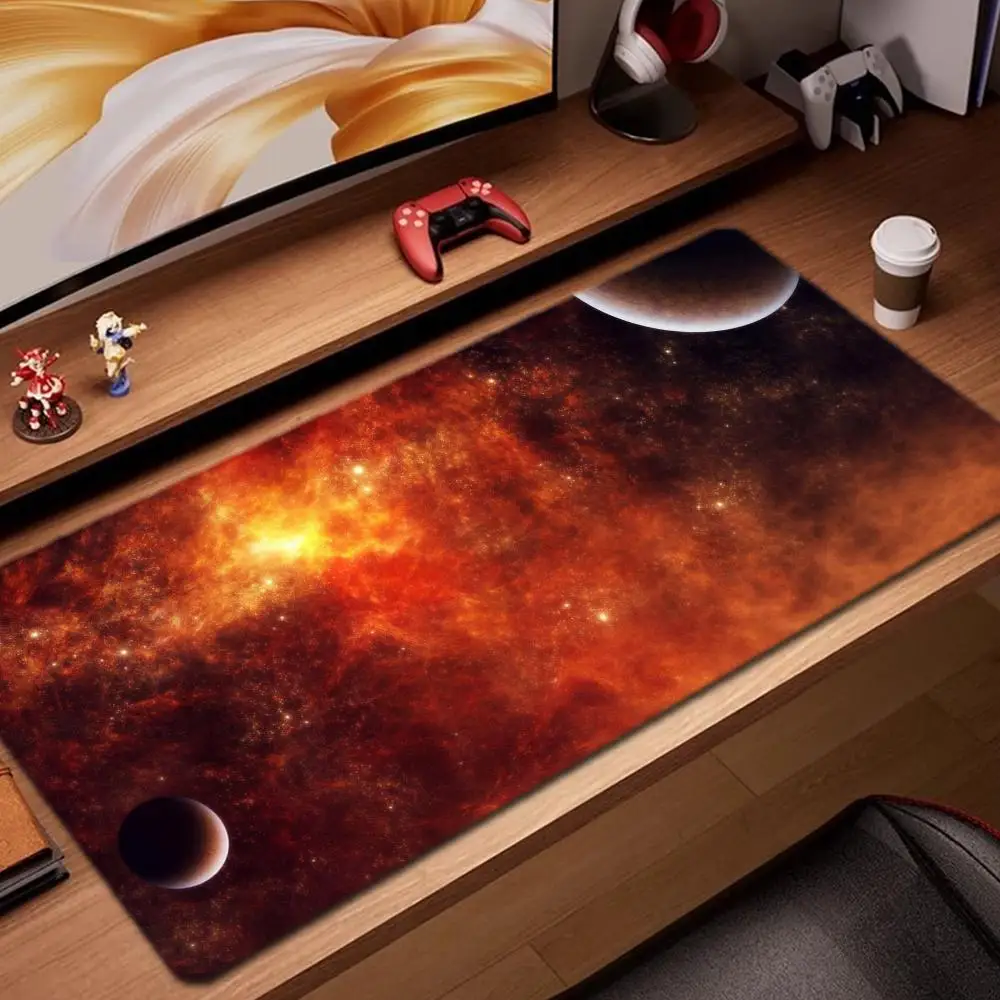 

universe space Mouse Pad Game Accessories keyboard pad XXL large locking edge 900X400 mm table mat Gaming mousepad