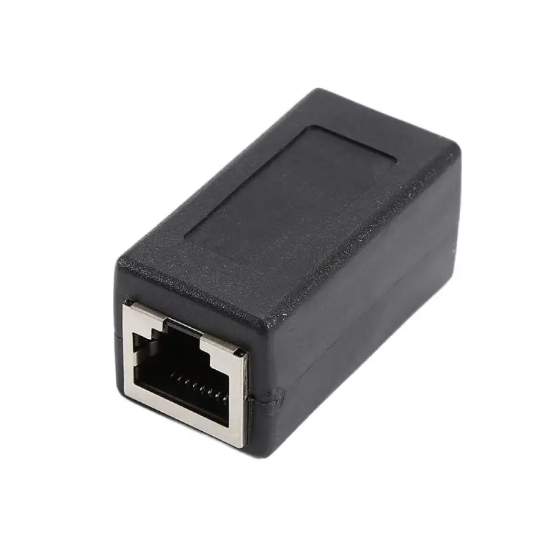 New RJ45 Network Dual-Pass Mini Black Network Connector Portable Female To Female Ethernet LAN Connection Adapter Extender
