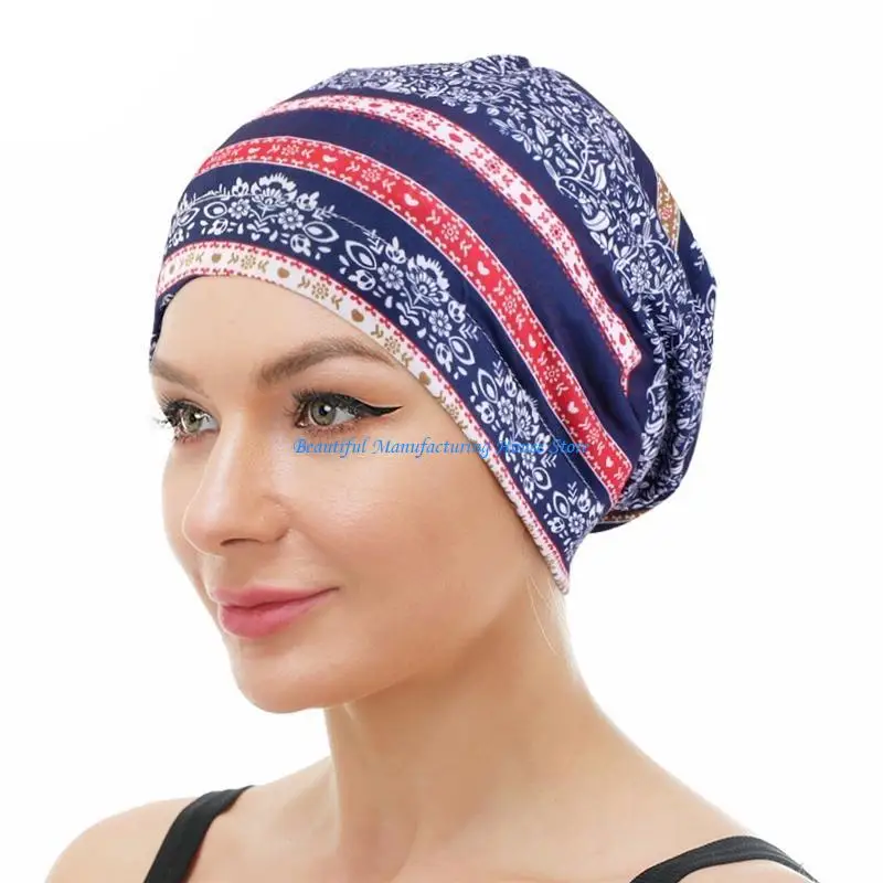 

E56A Шляпа для сна Шляпы в стиле бохо Солнцезащитная кепка летом Модная ночная кепка в богемном стиле