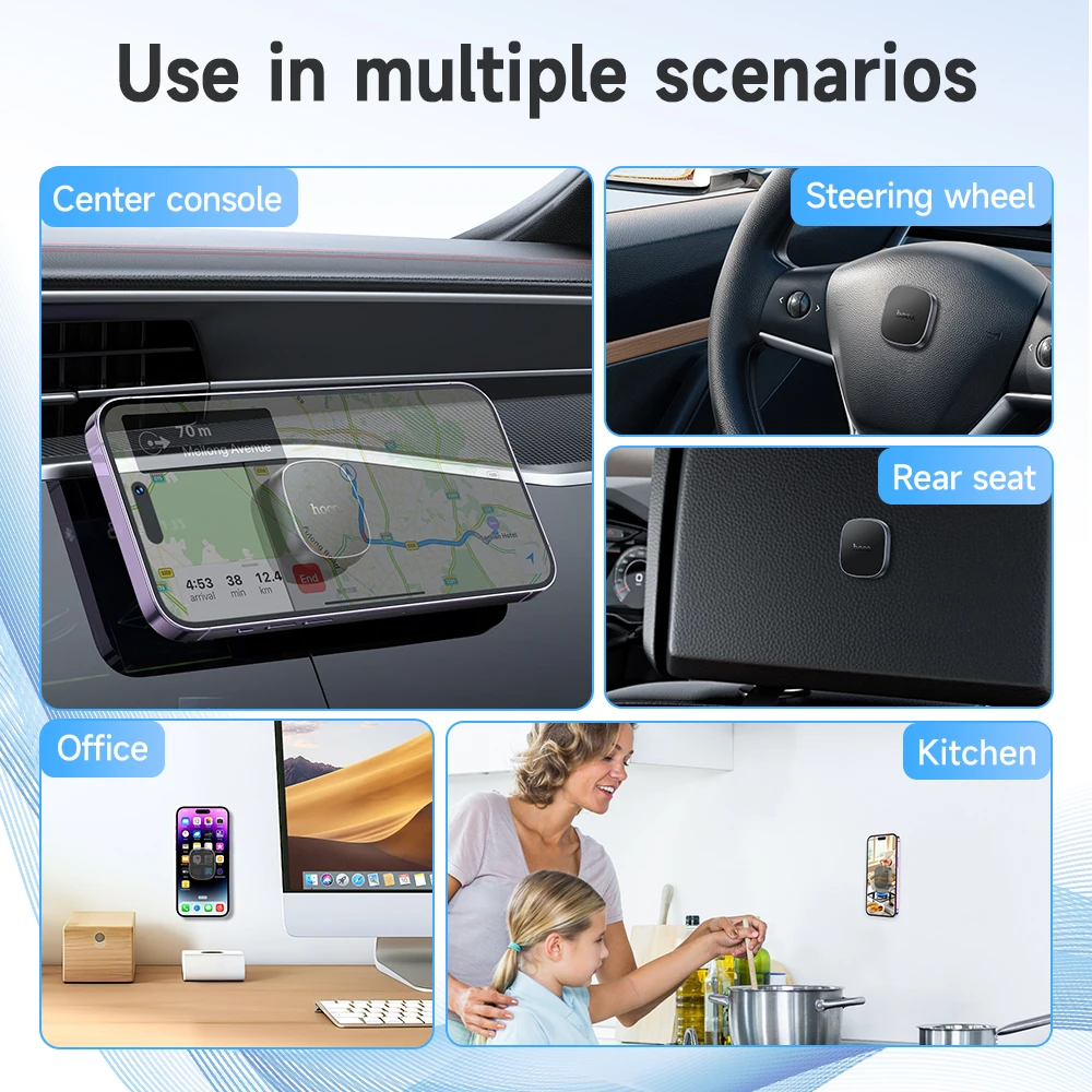 HOCO H52 حامل هاتف مغناطيسي وحدة تحكم مركزية 360 °   دوران عالمي لهاتف آيفون 15 برو ماكس 14 13 12 هاتف ذكي للسيارة