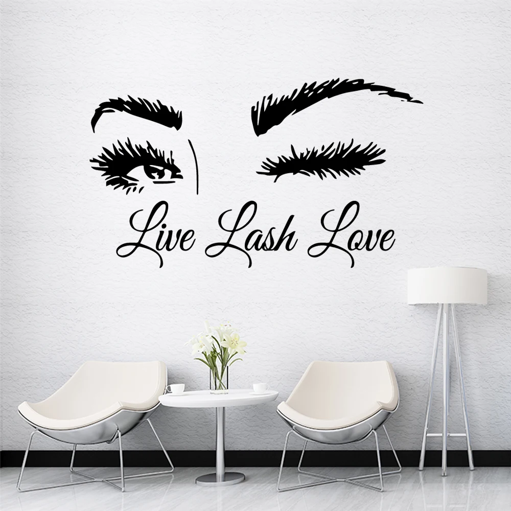 1 pc Romantic eyelash or Live Lash Wall Sticker Self Adhesive Vinyl Waterproof Wall Art Decal For Kids Rooms Wall Art MURAL