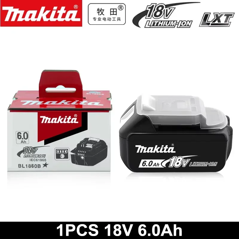 100% originele Makita 18V 6.0Ah oplaadbare accu, Makita BL1840B BL1850 BL1850B accu geschikt voor DTW700