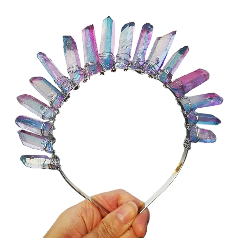 voor Crystal Hoofdband Veelkleurige Gradiënt Sieraden voor Zongodin Bruiloft Bruids Vakantie Feest