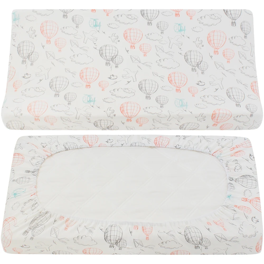 Baby Changing Pad Cover Cotton Crib Sheet Infant Toddler Bed Nursery Unisex Diaper Change Table Sheet 80x42cm