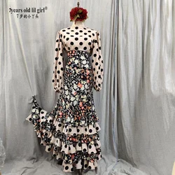 Women Girl Spanish Flamenco Top-Skirt Costume Customized Dress Gyspy Festival Performance Dance Wear Set AA07
