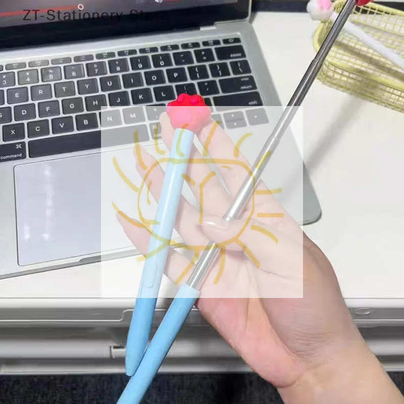 

Cartoon Cat Paw Retractable Finger Reading Stick Telescoping Teacher Hand Pointer Creative Ballpoint Pen Student Stationery