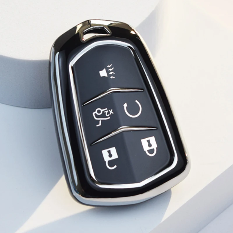 Para cadillac esv escalade cts xts srx ats ct5 xt5 xt6 xls 6d chapeamento tpu carro remoto chave caso capa protetora escudo fob