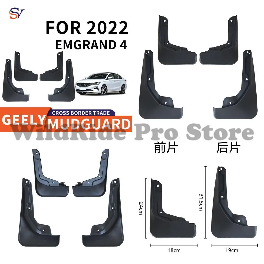 

Front and Rear Mud Flaps for 2022 GEELY Emgrand 4 Easy Installation Tire Fender Liners Protection