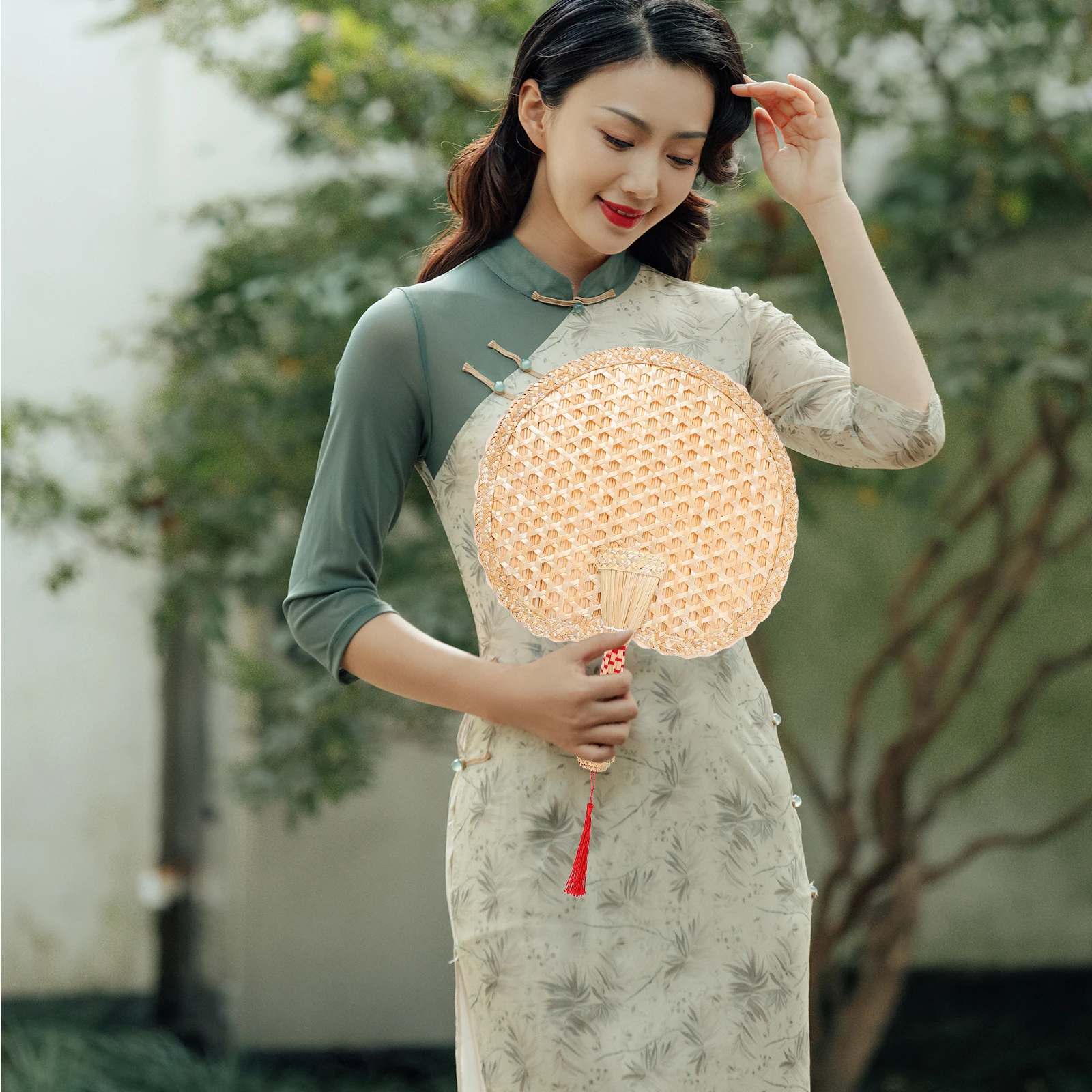 

Retro Fan Woven Cool Room Handheld Chinese Fans Style Manual Summer Travel