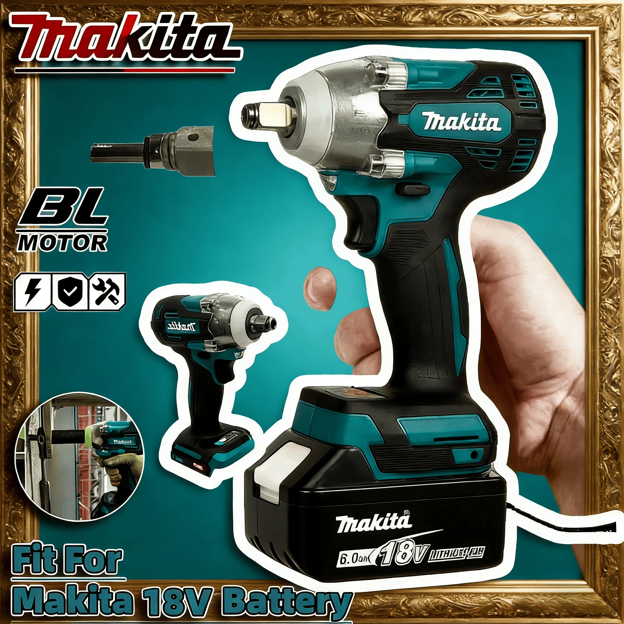 

Аккумуляторный бесщеточный шуруповерт Makita TW004G 630 Нм, электрическая отвертка, дрель-шуруповерт, 18В, с аккумулятором