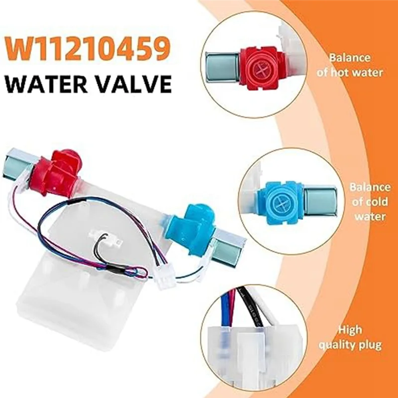 1 Piece W11210459 W10869799 Washing Machine Water Inlet Valve Replacement Accessories For Whirlpool May-Tag Ken-More Ama-Na-ABXK