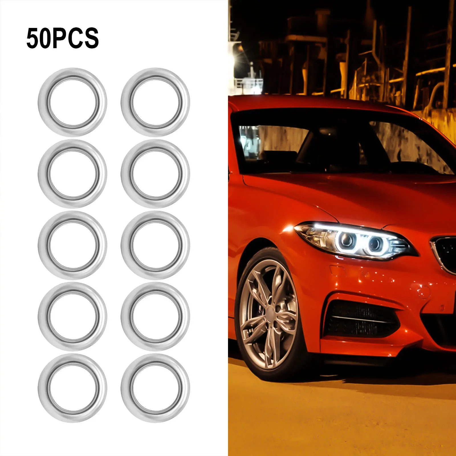 50 Stainless Steel Trim Ring Bezel Covers  Chrome Finish  Fits 3/4 LED Side Marker  Heavy Duty and Weatherproof