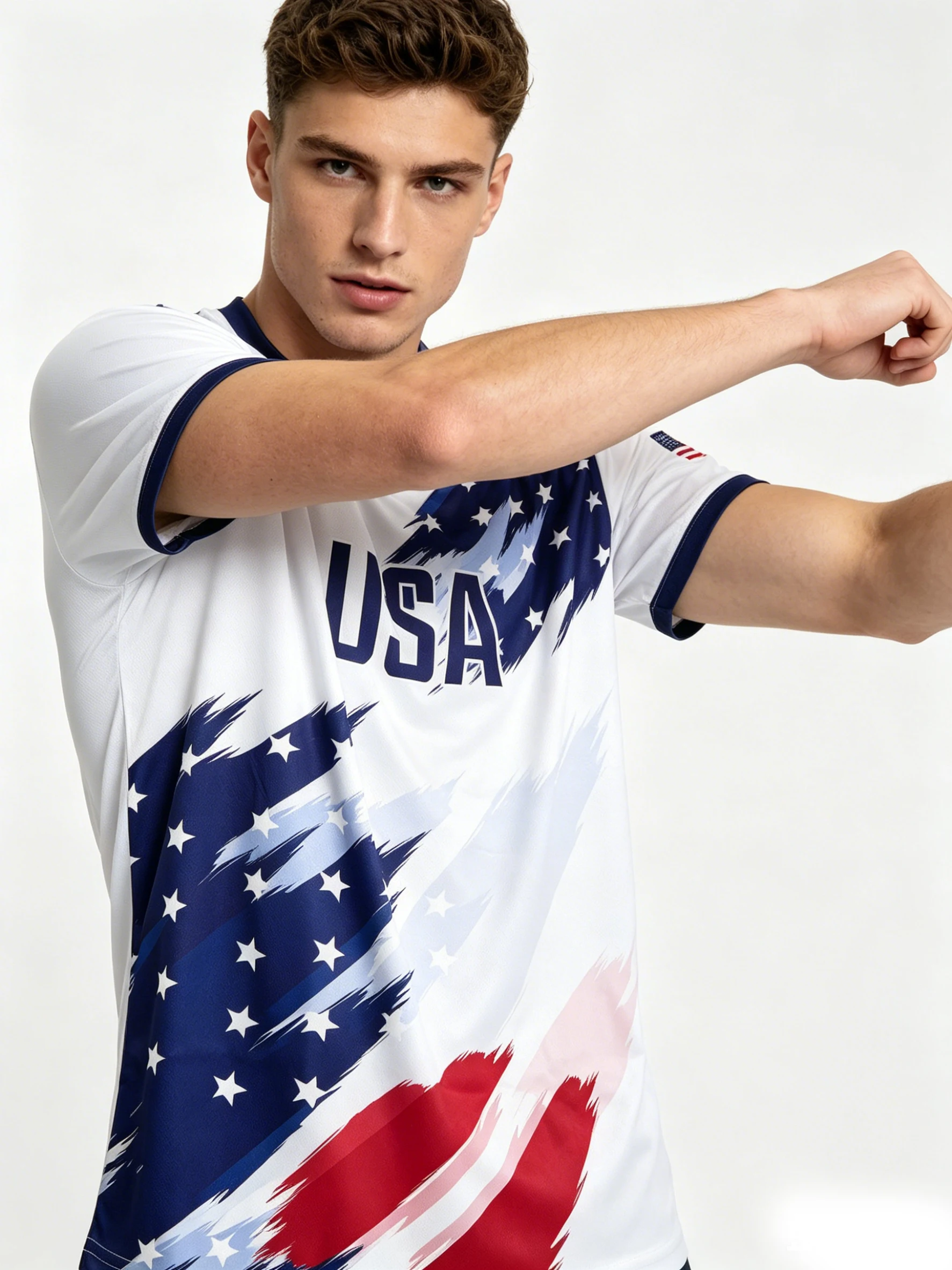 Outdoor Sport Usa - USA Brush-Stroke Grafik Baskılı Antrenman Forması