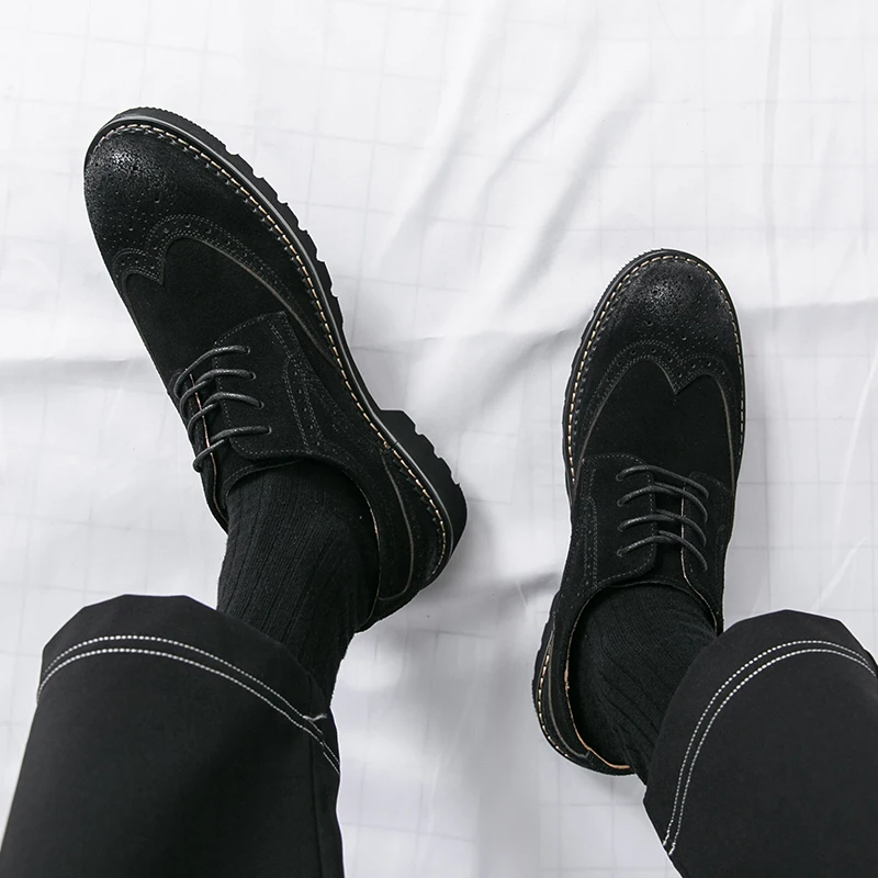 

Fashionable British Style Men Casual Oxford Shoes Brand Business Elegant Leather Shoes Outdoor Thick Soled Comfort Driving Shoes