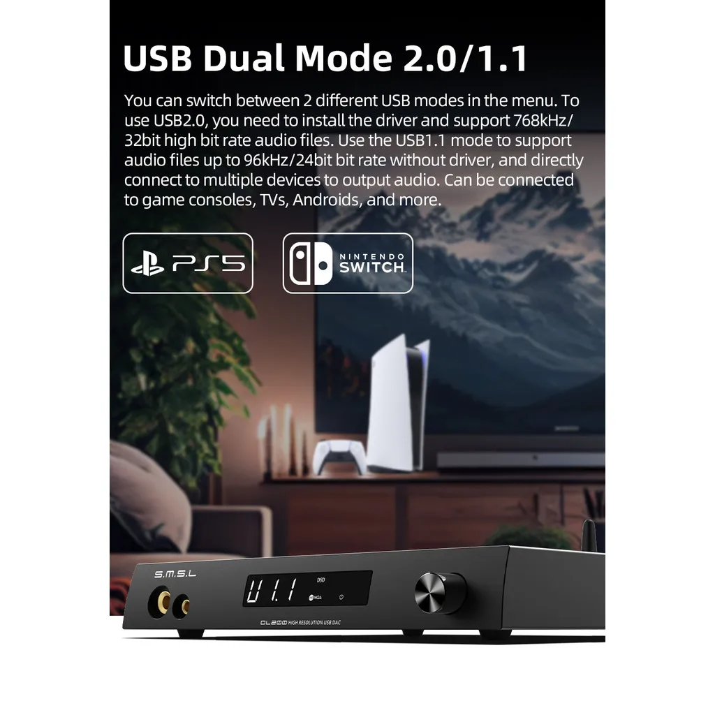SMSL DL200 AUDIO DAC amplificador de auriculares MQA-CD ES9039Q2M verdadero equilibrado Bluetooth APTX HD OPA1612 DSD512