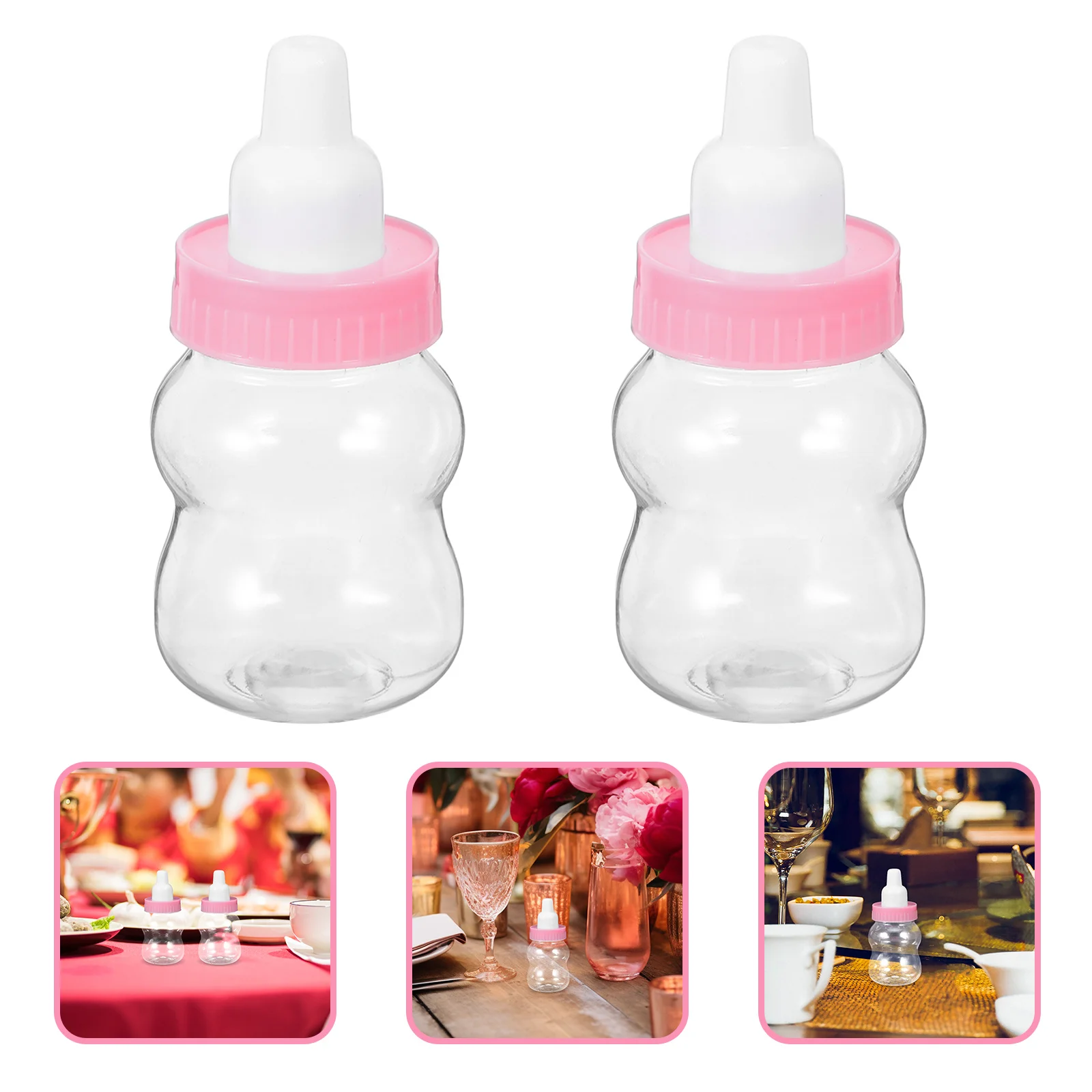 

12Pcs Baby Bottle Candy Containers Plastic Favor Boxes for Baby Shower Party Treats Birthday Gift Packaging Candy Packing Boxes