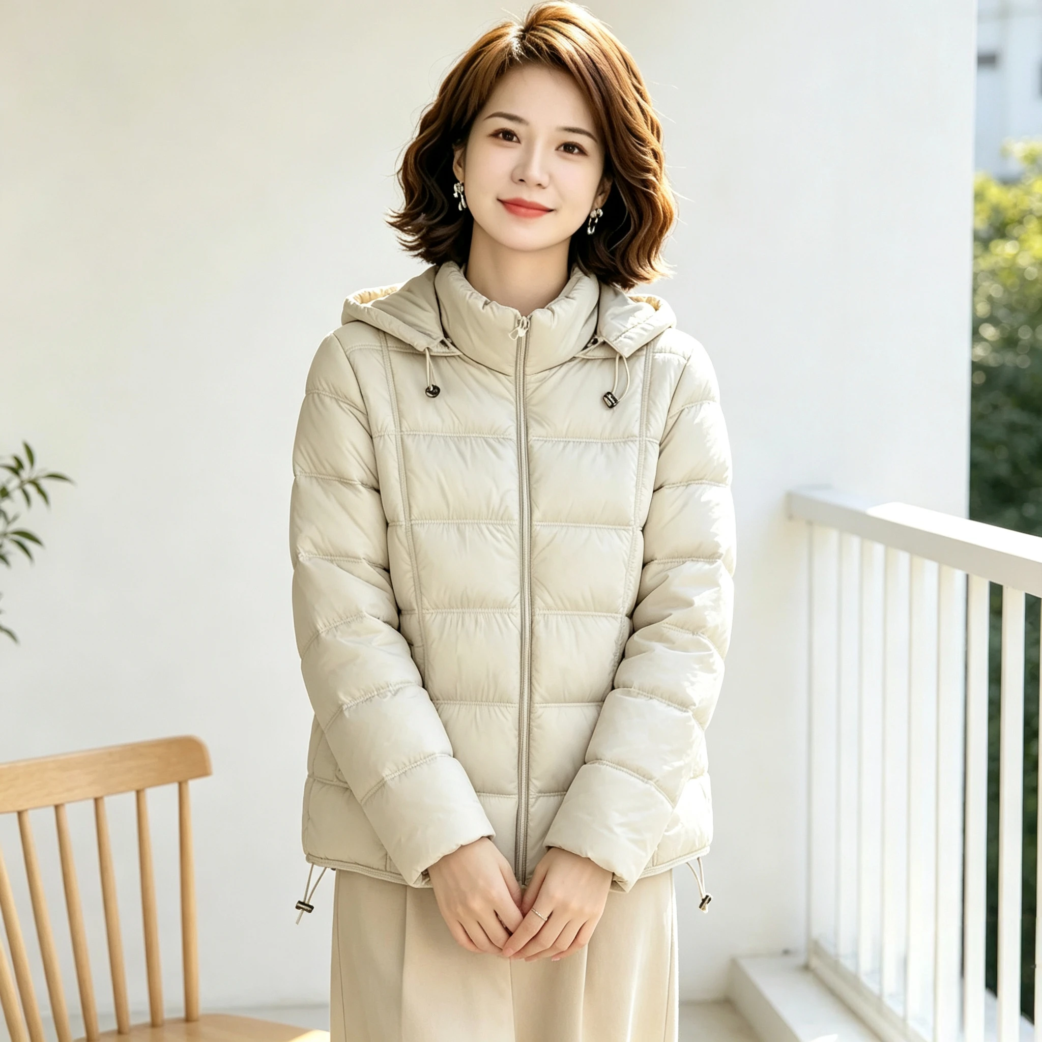 Women Hooded Parkas Warm Cotton Jacket Lightweight Puffer Jacket Windproof Windbreaker Outerwear Winter Clothes