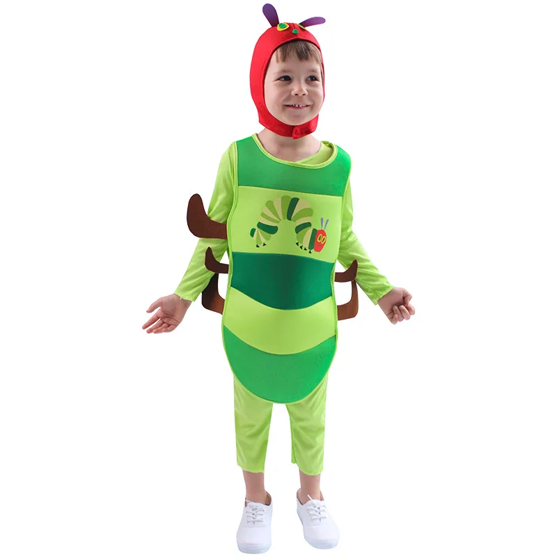 Child Very Hungry Caterpillar Costume For Kids Book Week Animal Fancy Dress Halloween Boys Storybook Hungry Caterpillar Cosplay