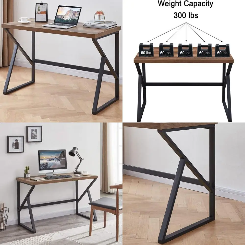 

Современный промышленный компьютерный стол из металла и дерева, 47 дюймов, в стиле фермерского дома, для домашнего офиса, учебы, игр