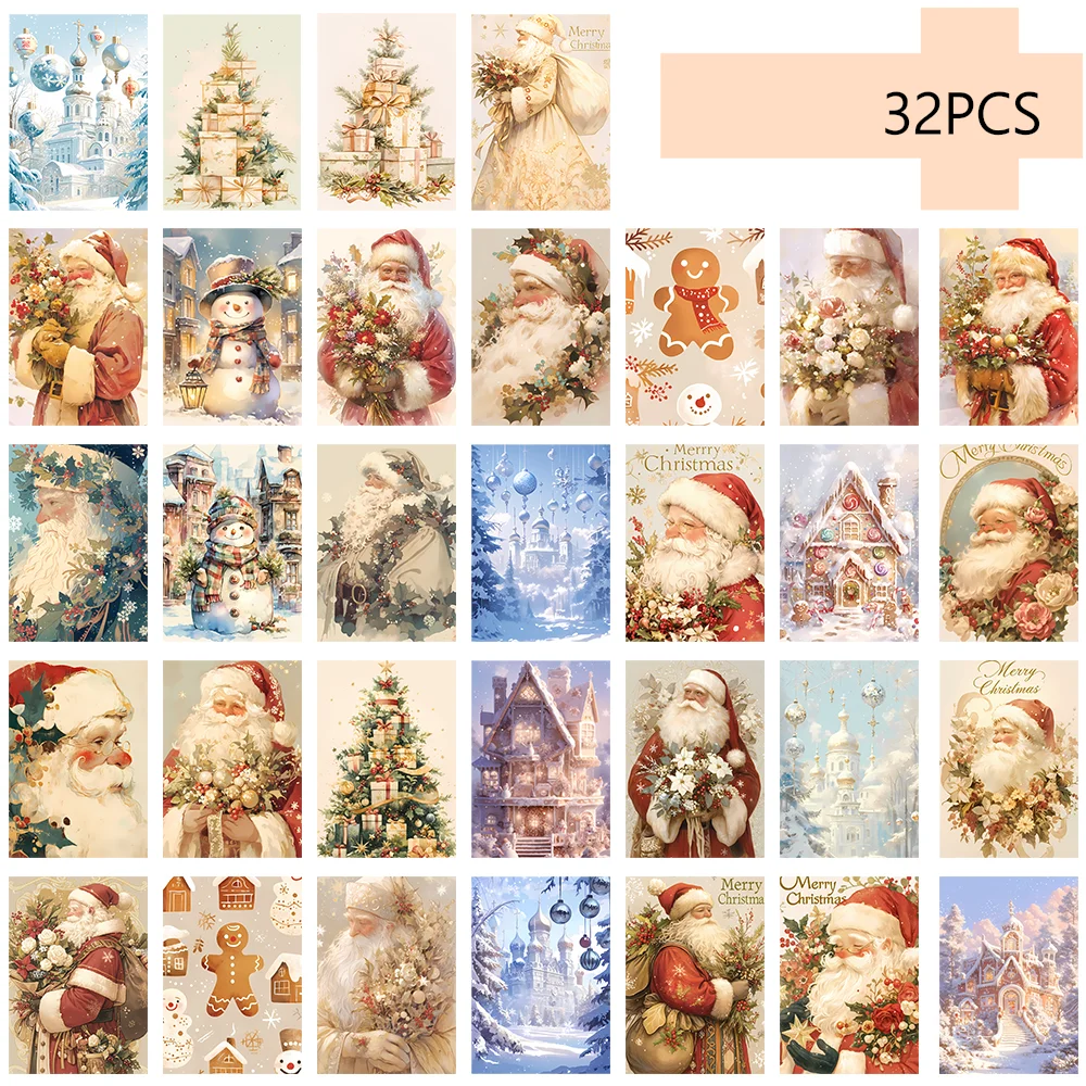 32pcs, vintage Christmas postc - Vintage Collectible Santa ulasan dan harga