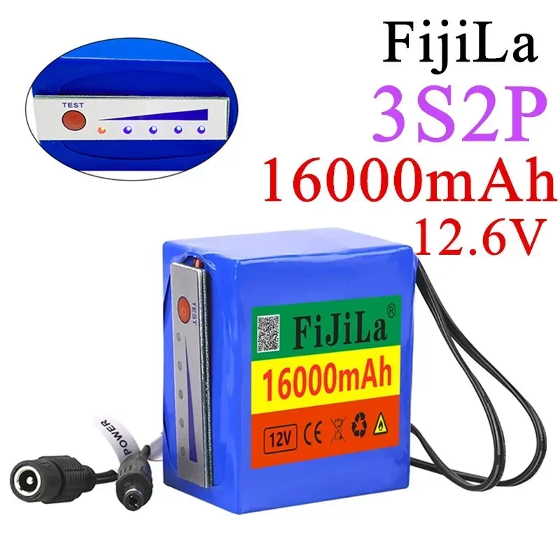 12V 18650 3S2P Battery 16000mAh Display Light for Fish Detector Underwater Fishing Camera 11.1V/12.6V Lithium  for Dive Gear