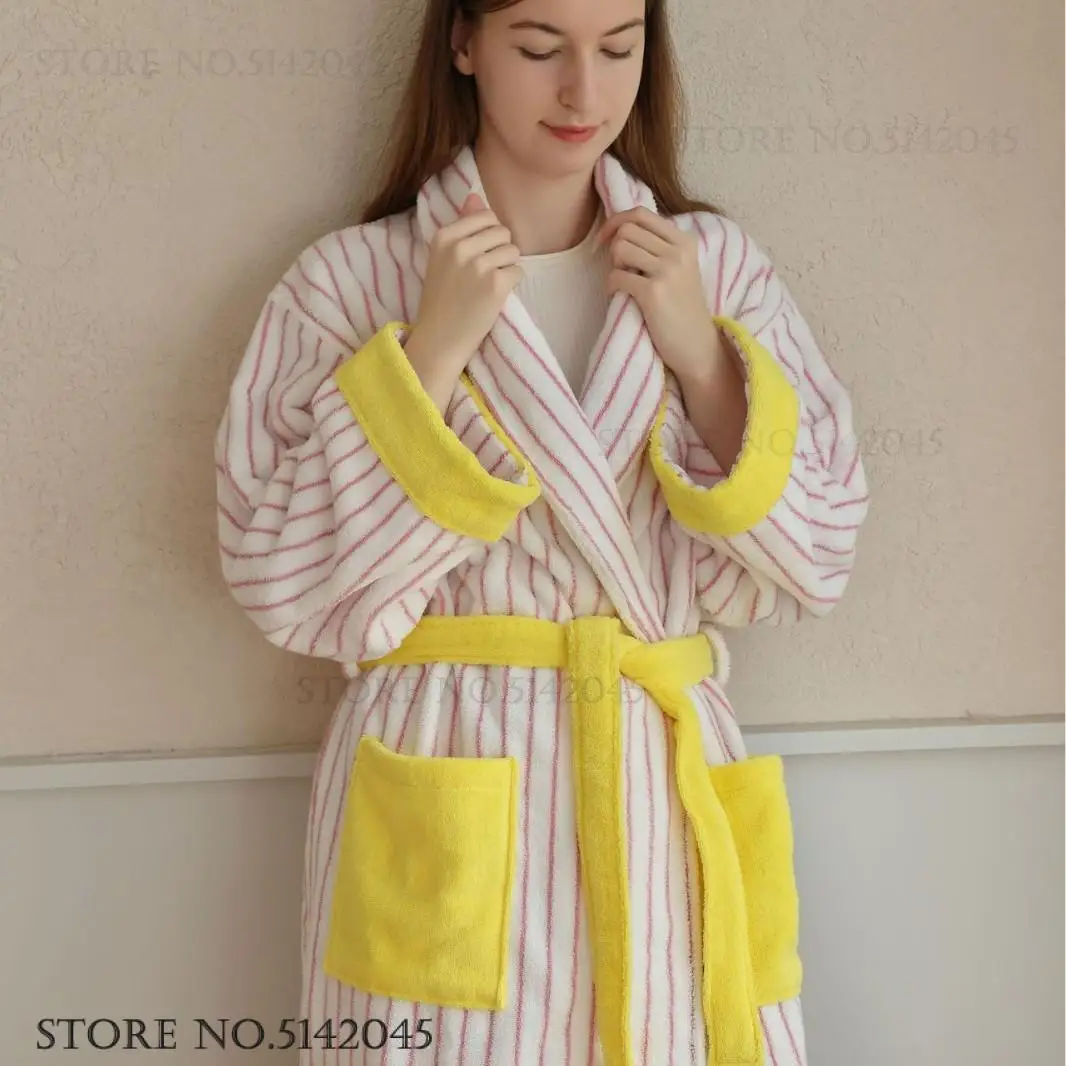 

Хлопковый махровый халат, кимоно, банный халат, удобное полотенце, одежда для сна для пар, домашняя одежда, осенне-зимняя свободная одежда для дома, пеньюар