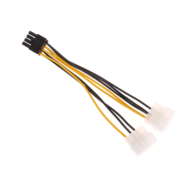 1PC Dual 4Pin To 8Pin Video Card Power Cord Y Shape 8 Pin PCI To Dual 4 Pin Graphics Card Power Cable 17cm