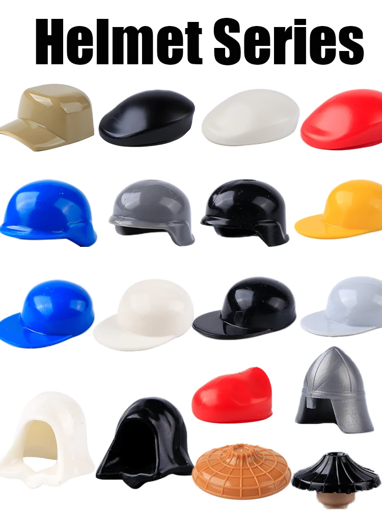 Blocs de construction de casque SWAT militaire WW2, figurines de soldats de l'armée, casquette de ville d'officier, accessoires de chapeau, pistolet de guerrier, briques à monter soi-même, jouets pour
